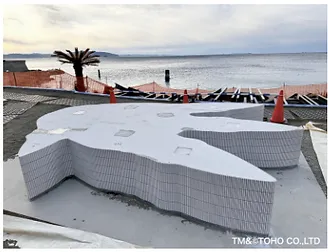 軽量発泡パネル基材設置完了